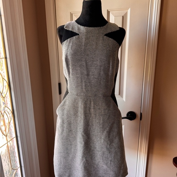 Elegant Banana Republic white & black material with black accents mini Dress - Picture 3 of 12